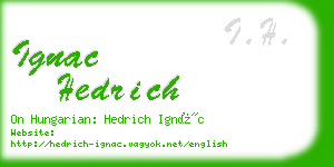 ignac hedrich business card